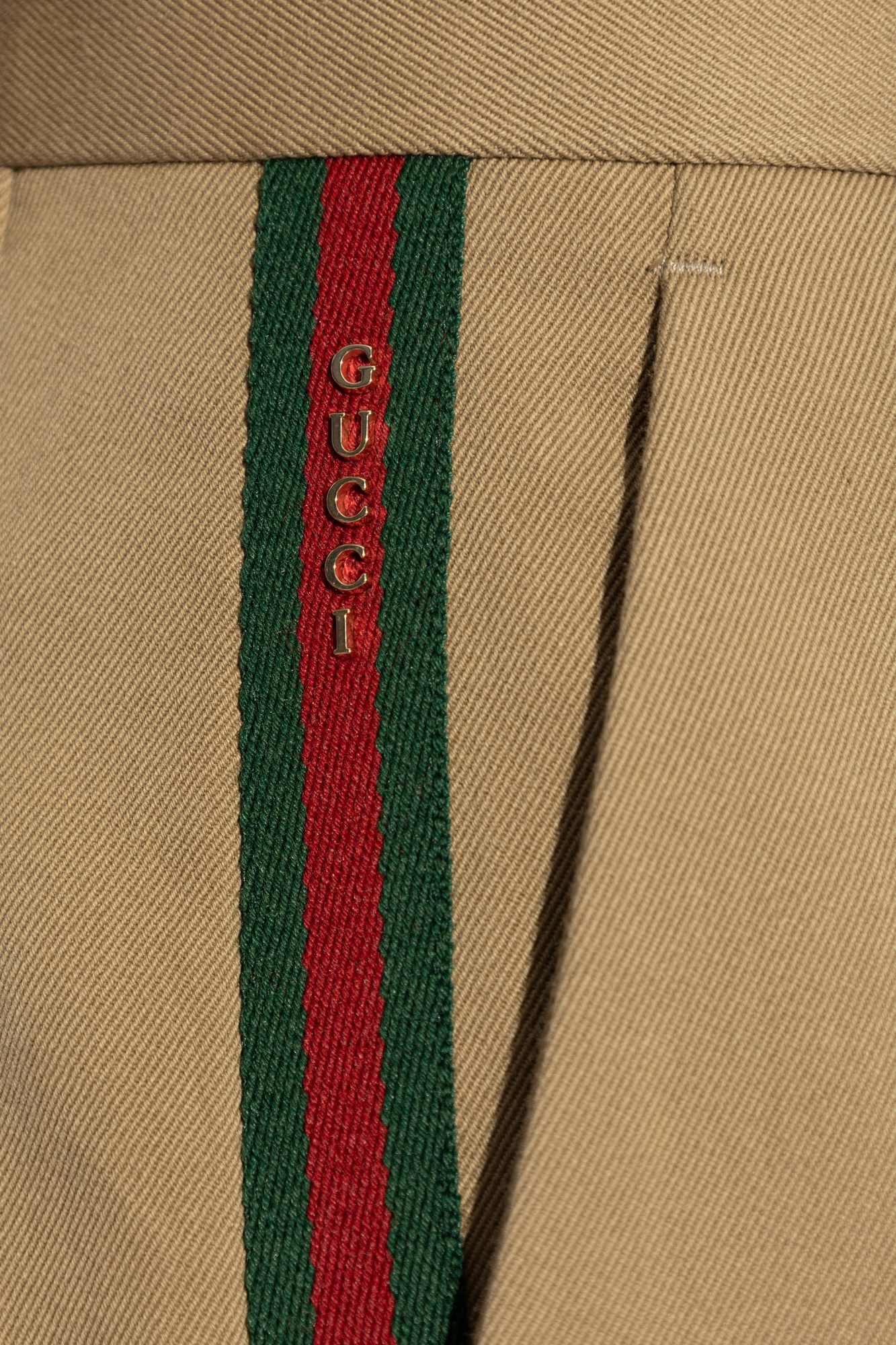 Beige Pants with Web belt Gucci Vitkac Canada